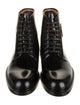 Louis Vuitton Leather Graphic Print Combat Boots