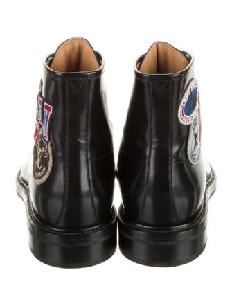 Louis Vuitton Leather Graphic Print Combat Boots