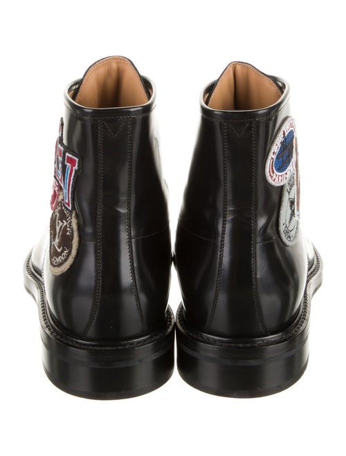 Louis Vuitton Leather Graphic Print Combat Boots