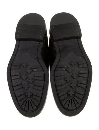 Louis Vuitton Leather Graphic Print Combat Boots