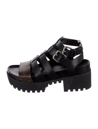Louis Vuitton LV Monogram Leather Gladiator Sandals