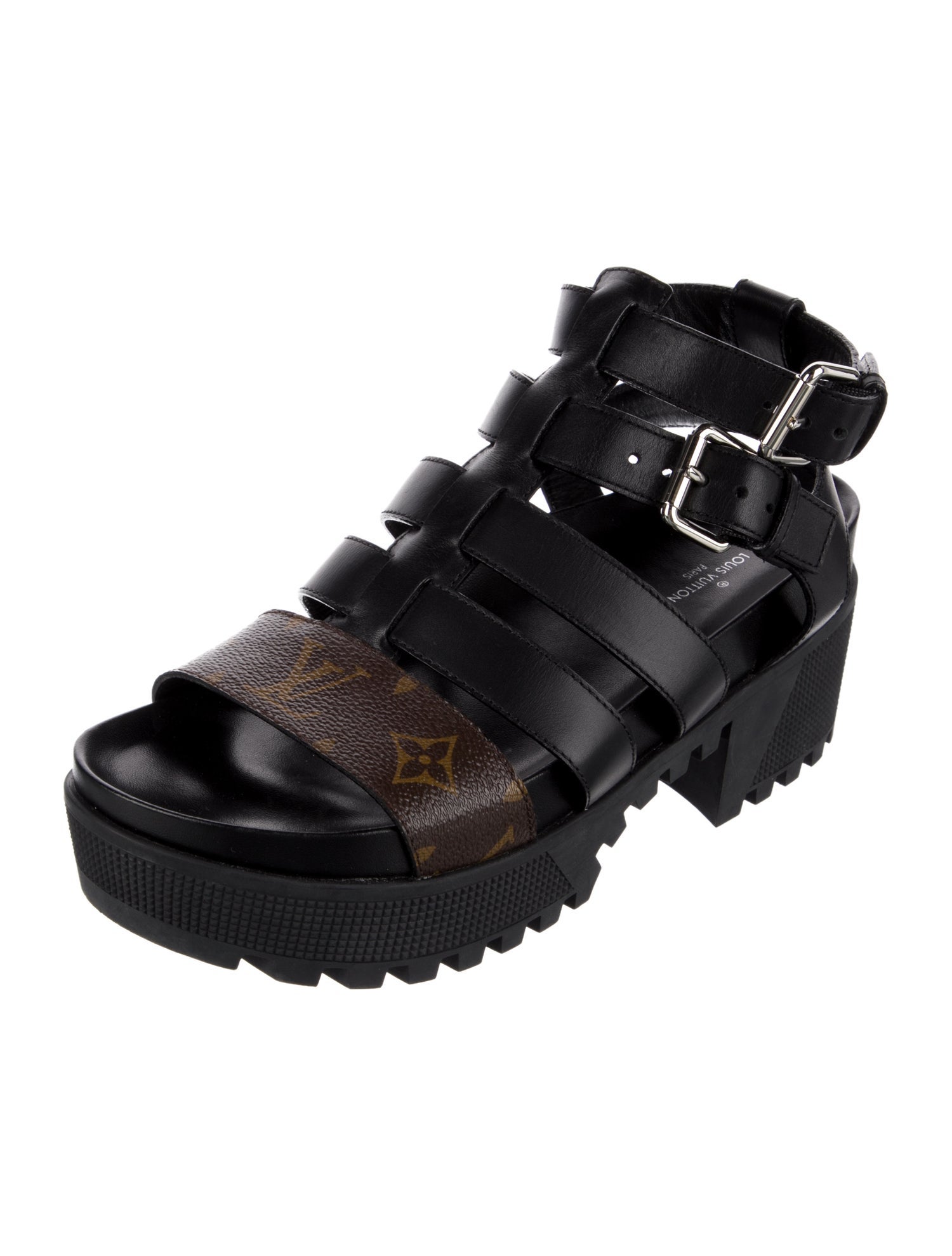 Louis Vuitton LV Monogram Leather Gladiator Sandals