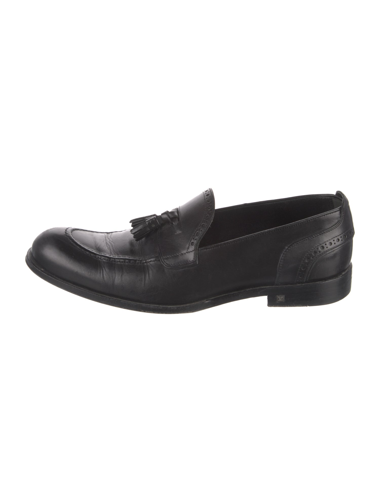 Louis Vuitton Leather Tassel Accents Dress Loafers