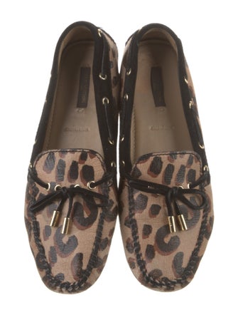 Louis Vuitton Leather Animal Print Loafers