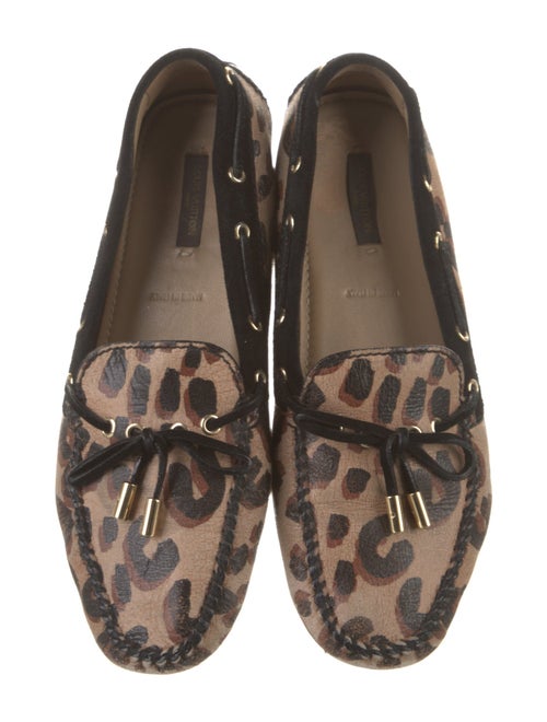 Louis Vuitton Leather Animal Print Loafers