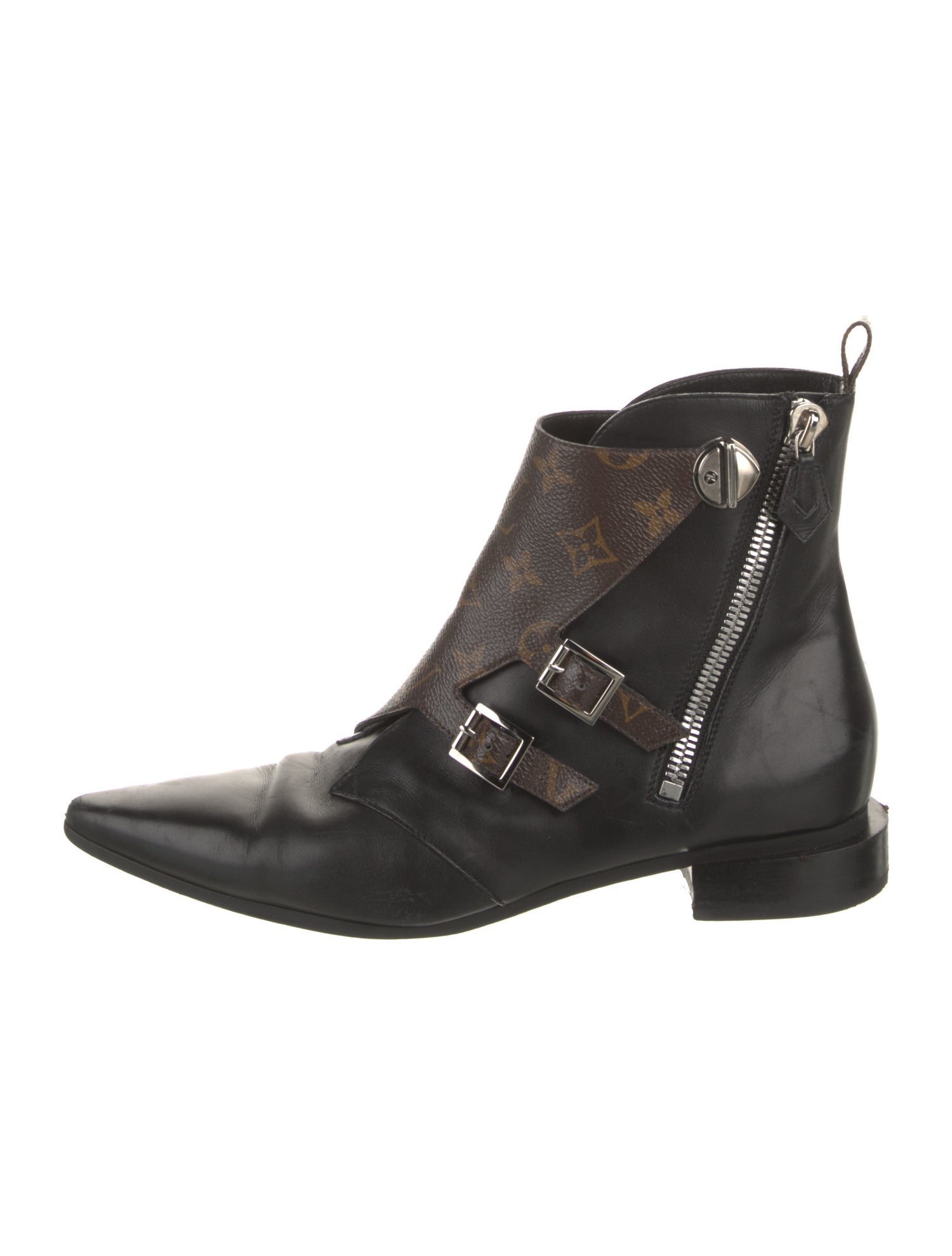Louis Vuitton LV Monogram Leather Combat Boots