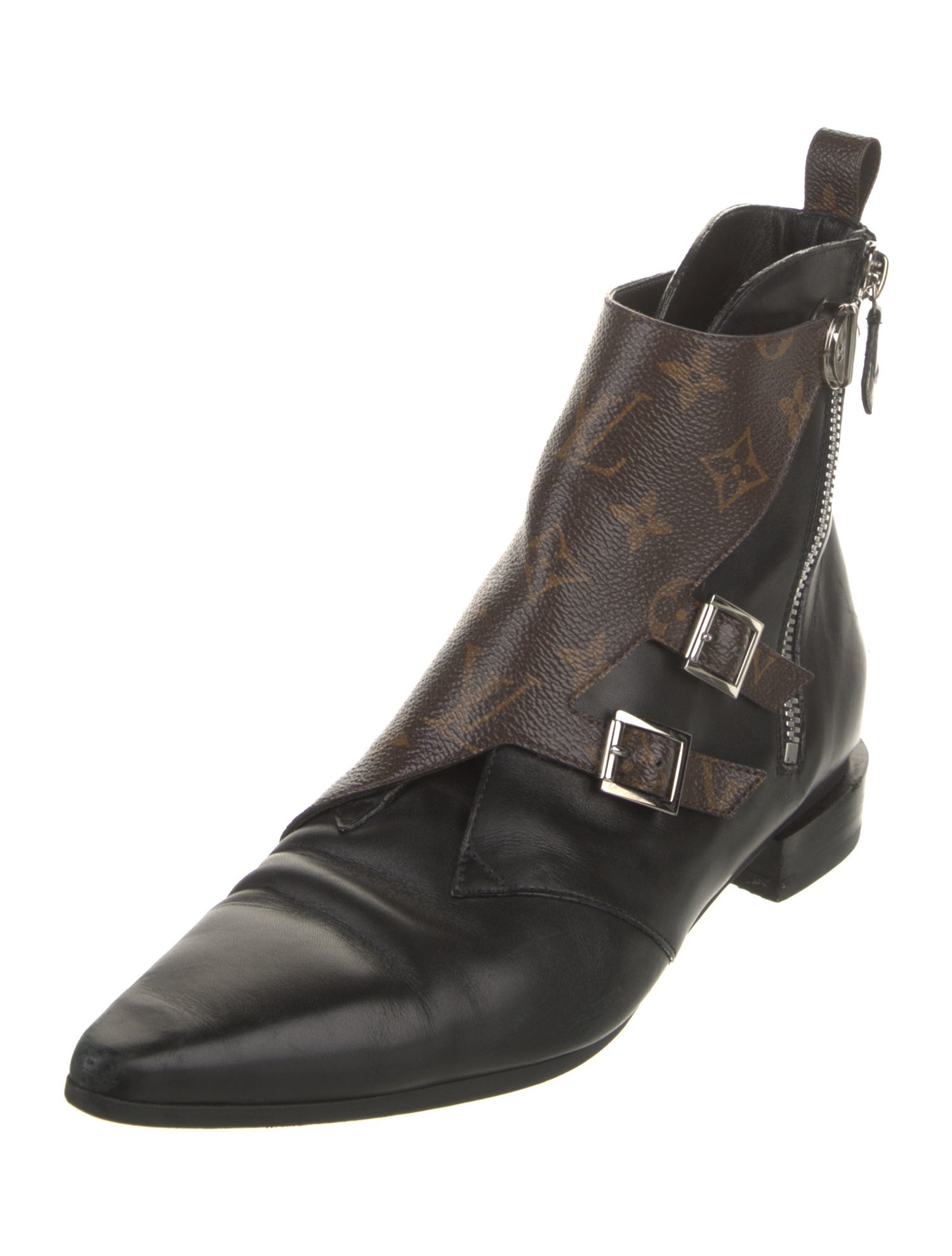 Louis Vuitton LV Monogram Leather Combat Boots