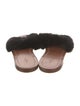 Louis Vuitton Leather Fur Trim Slides