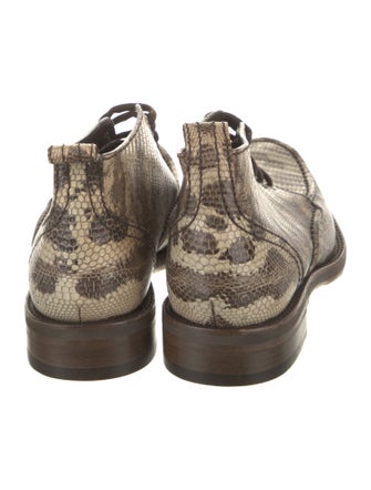 Louis Vuitton Lizard Animal Print Lace-Up Boots