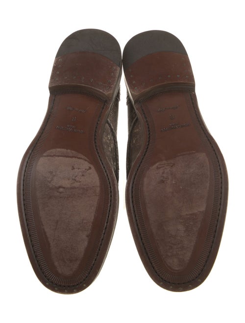 Louis Vuitton Lizard Animal Print Lace-Up Boots