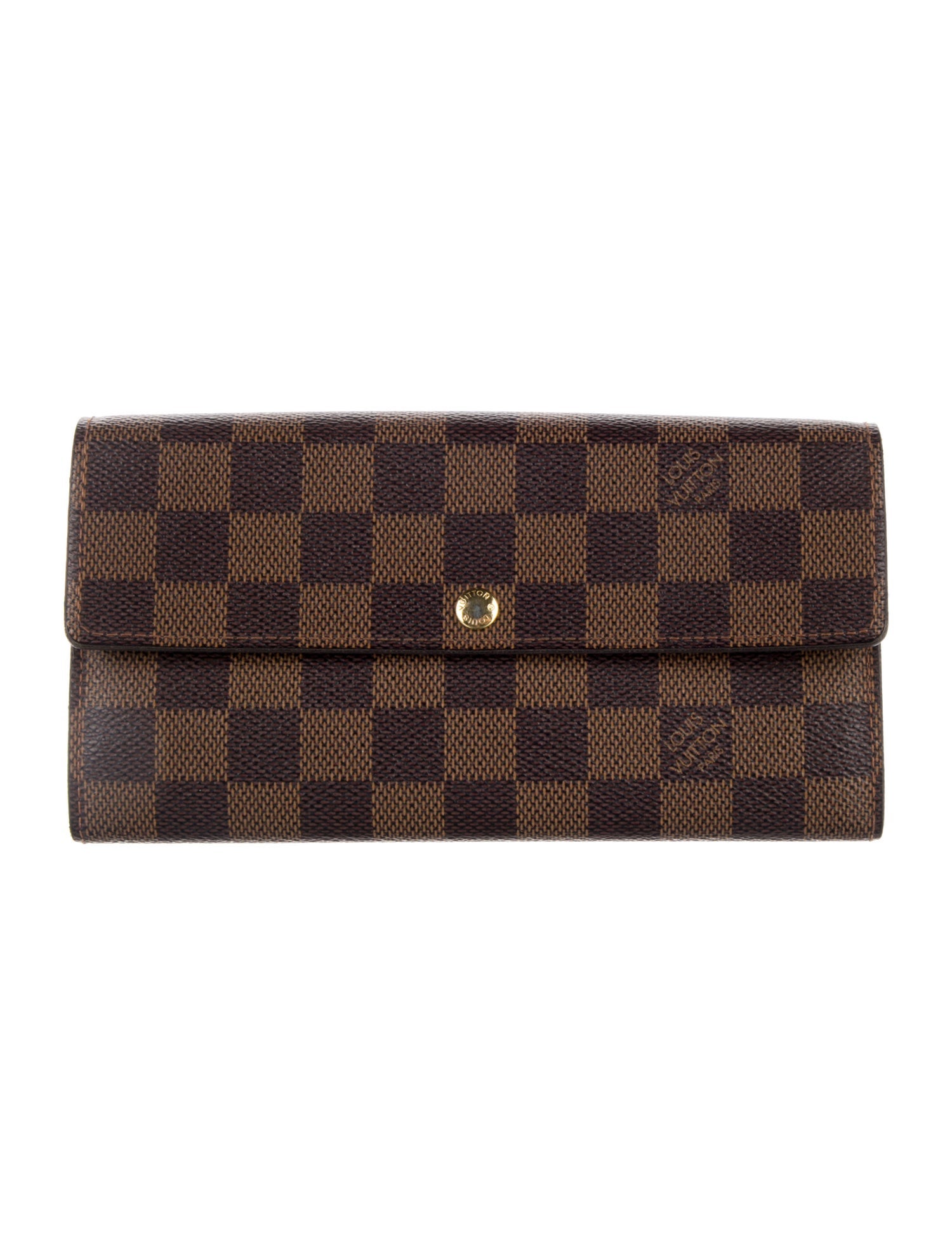 Louis Vuitton Damier Ebene Pattern Coated Canvas Sarah Wallet