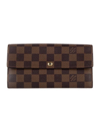 Louis Vuitton Damier Ebene Pattern Coated Canvas Sarah Wallet