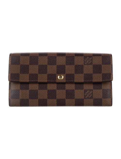 Louis Vuitton Damier Ebene Pattern Coated Canvas Sarah Wallet