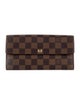 Louis Vuitton Damier Ebene Pattern Coated Canvas Sarah Wallet