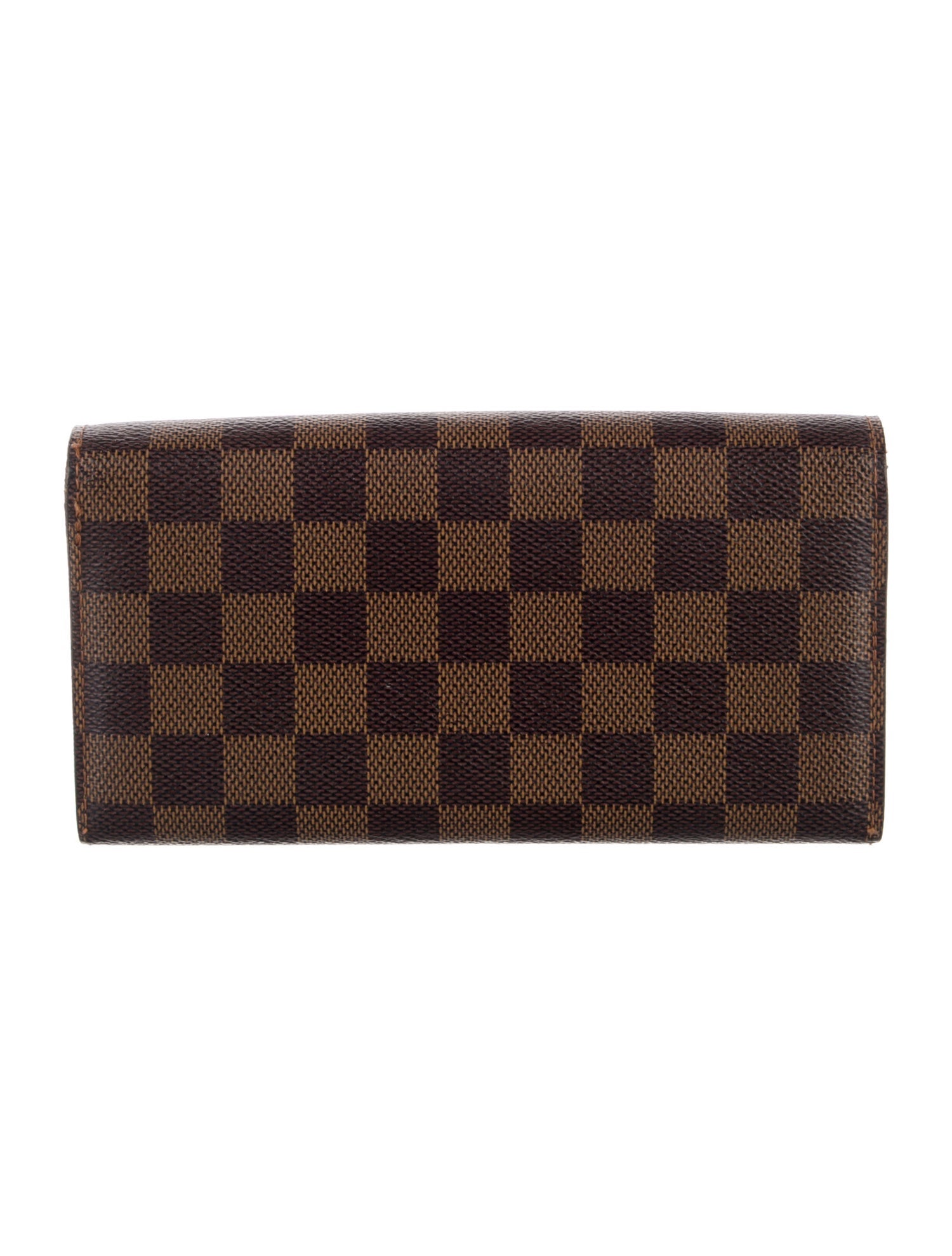 Louis Vuitton Damier Ebene Pattern Coated Canvas Sarah Wallet