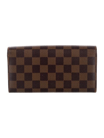 Louis Vuitton Damier Ebene Pattern Coated Canvas Sarah Wallet