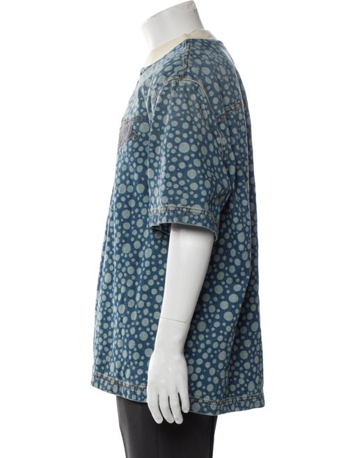 Louis Vuitton 2023 Louis Vuitton x Yayoi Kusama Baseball Jersey Denim Shirt