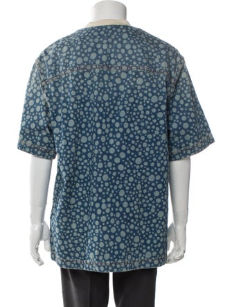 Louis Vuitton 2023 Louis Vuitton x Yayoi Kusama Baseball Jersey Denim Shirt