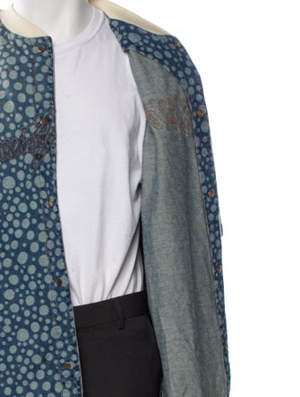 Louis Vuitton 2023 Louis Vuitton x Yayoi Kusama Baseball Jersey Denim Shirt