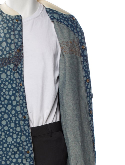 Louis Vuitton 2023 Louis Vuitton x Yayoi Kusama Baseball Jersey Denim Shirt