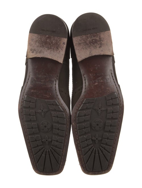 Louis Vuitton Suede Tassel Accents Dress Loafers