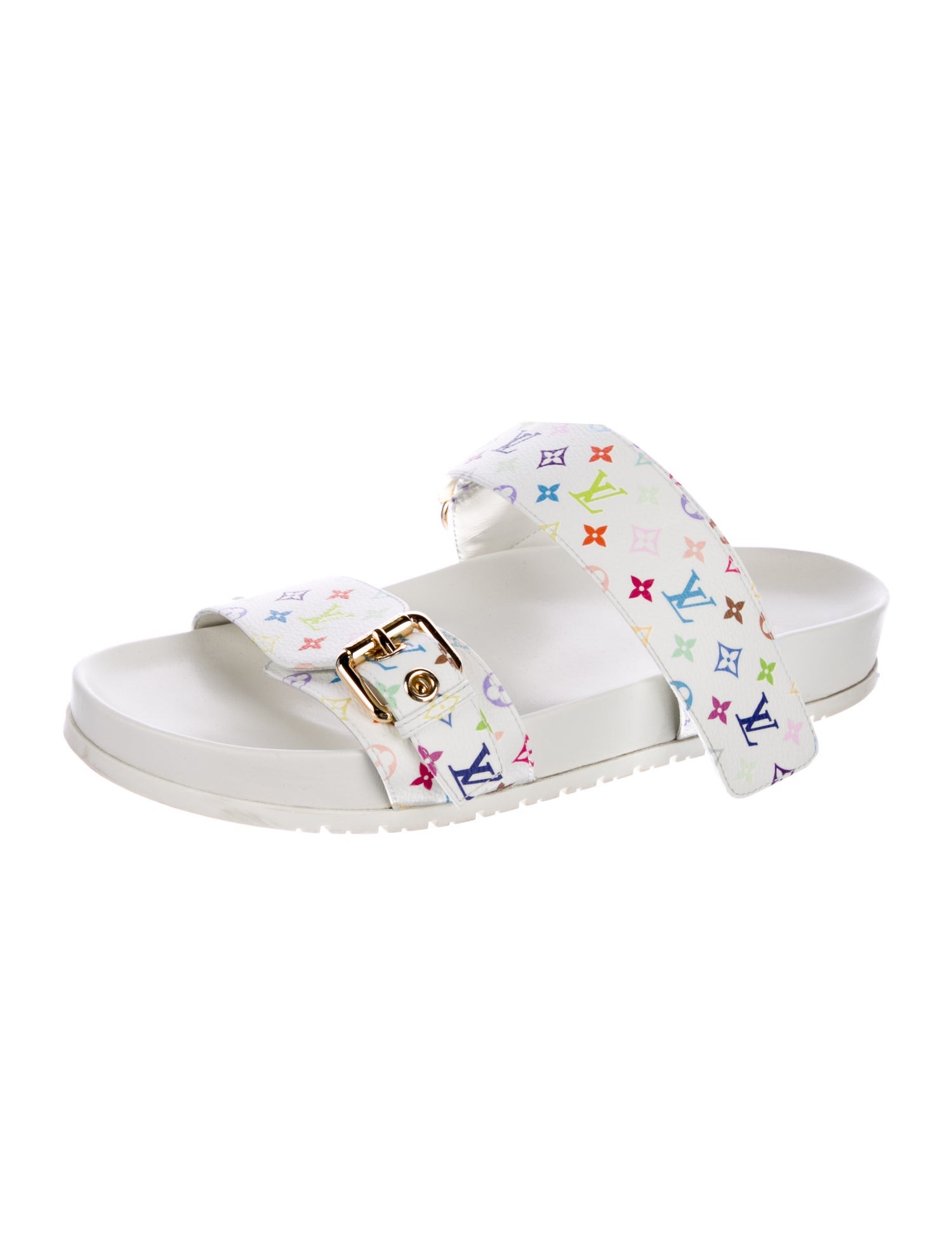 Louis Vuitton Leather Printed Slides
