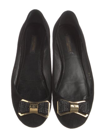 Louis Vuitton Suede Bow Accents Flats