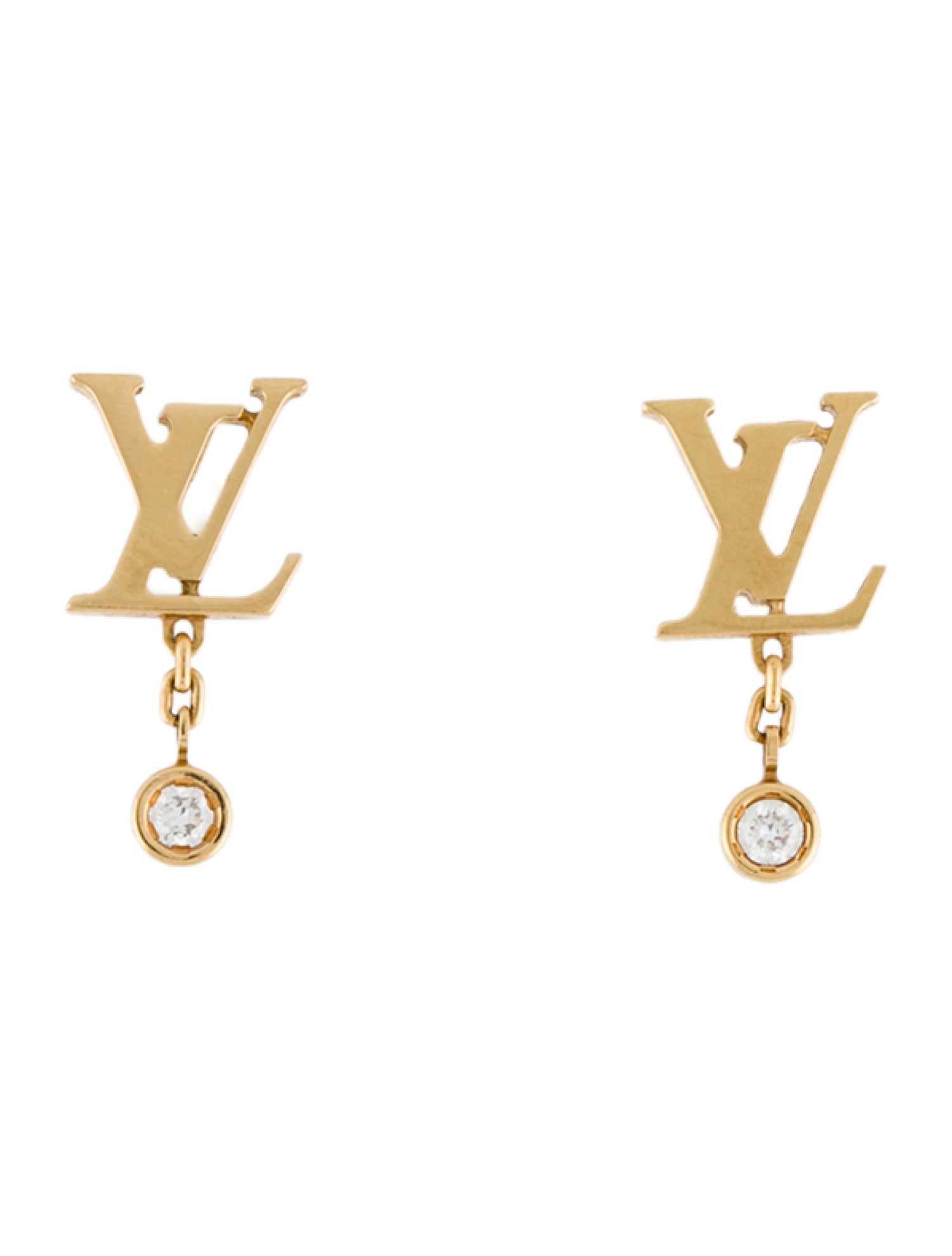 Louis Vuitton 18K Diamond Idylle Blossom LV Stud Earrings