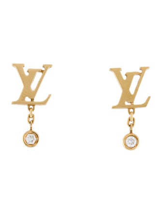 Louis Vuitton 18K Diamond Idylle Blossom LV Stud Earrings