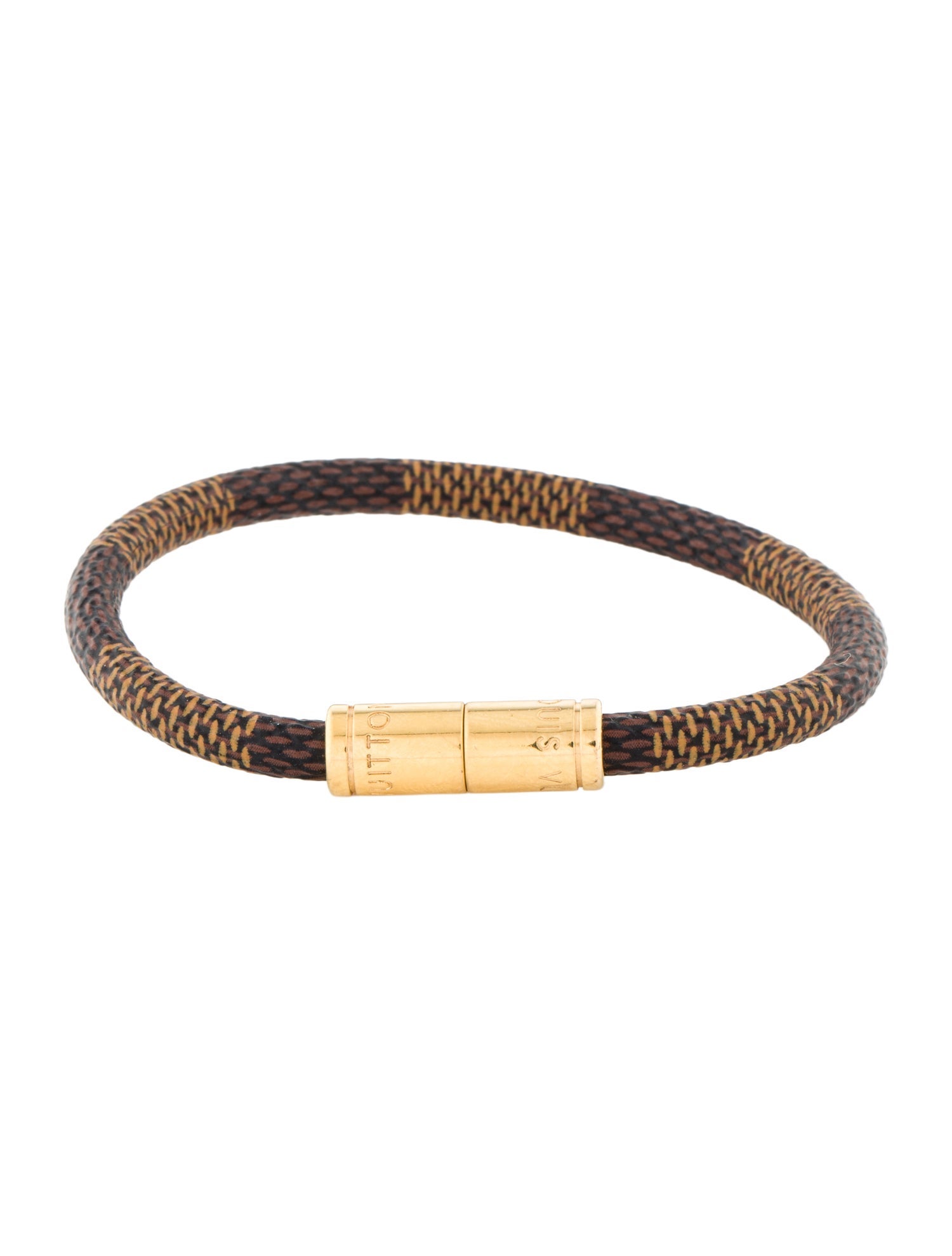 Louis Vuitton Leather Damier Keep It Wrap Bracelet
