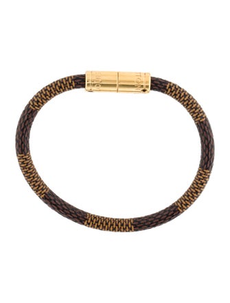 Louis Vuitton Leather Damier Keep It Wrap Bracelet