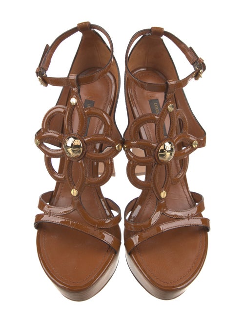 Louis Vuitton Patent Leather T-Strap Sandals