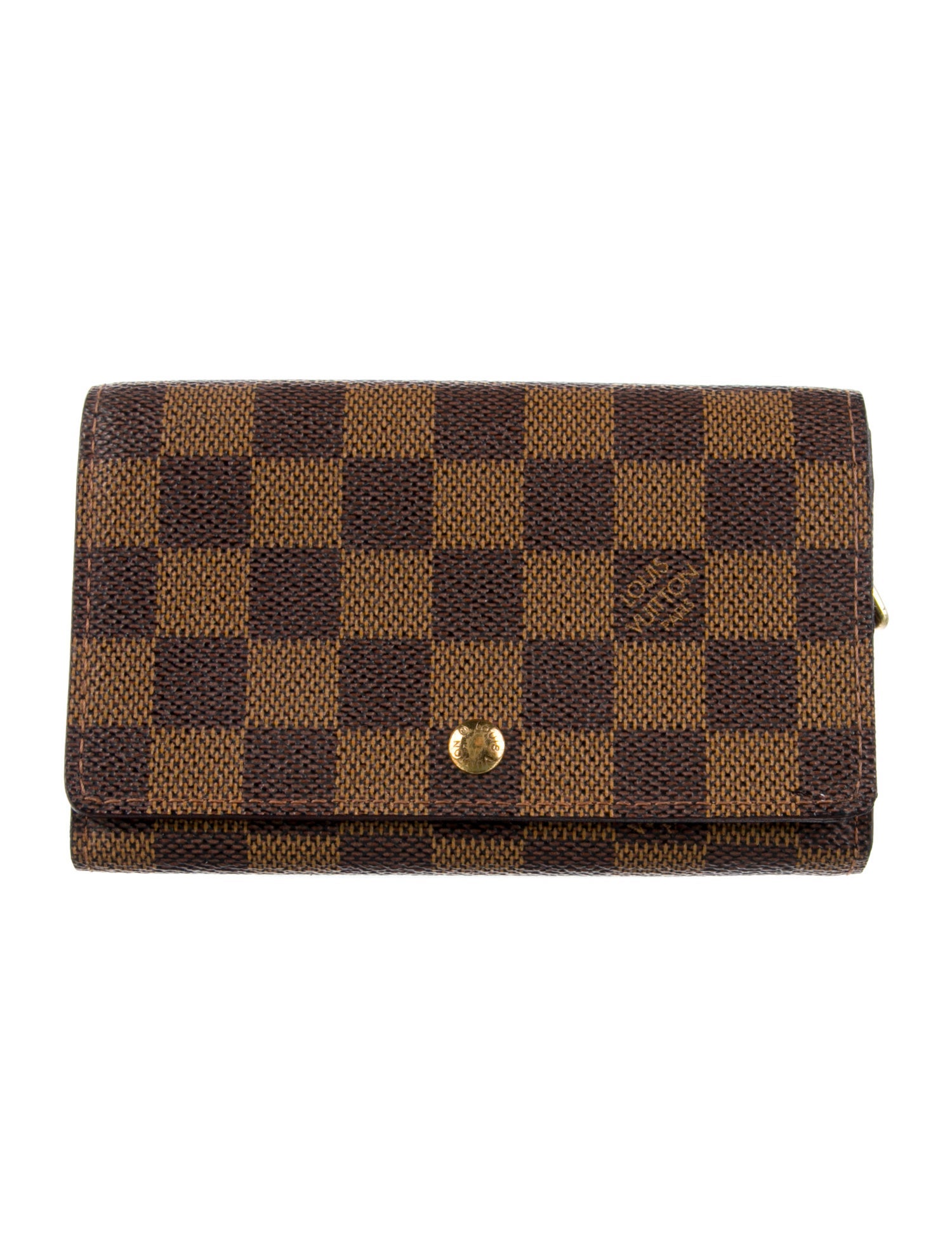 Louis Vuitton Damier Ebene Pattern Coated Canvas Trifold Wallet