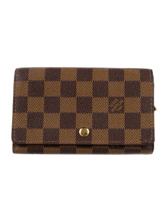 Louis Vuitton Damier Ebene Pattern Coated Canvas Trifold Wallet