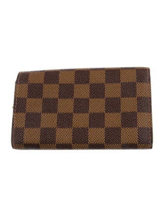 Louis Vuitton Damier Ebene Pattern Coated Canvas Trifold Wallet