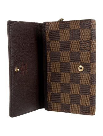 Louis Vuitton Damier Ebene Pattern Coated Canvas Trifold Wallet