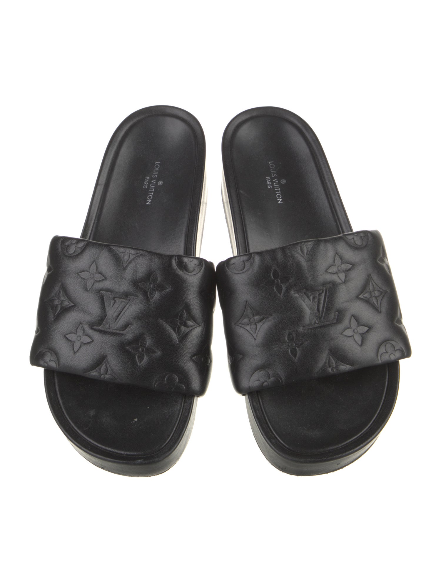 Louis Vuitton Monogram Pattern Leather Slides
