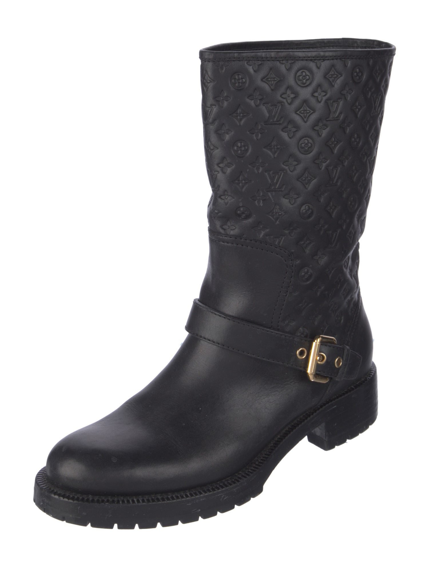 Louis Vuitton 2013 LV Monogram Moto Boots