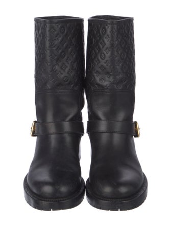 Louis Vuitton 2013 LV Monogram Moto Boots