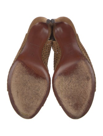 Louis Vuitton Suede Eyelet Trim Slingback Sandals