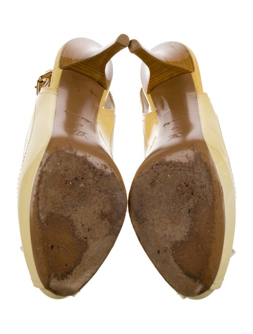 Louis Vuitton Damier Azur Pattern Patent Leather Slingback Pumps