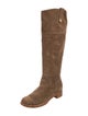 Louis Vuitton Monogram Pattern Suede Riding Boots