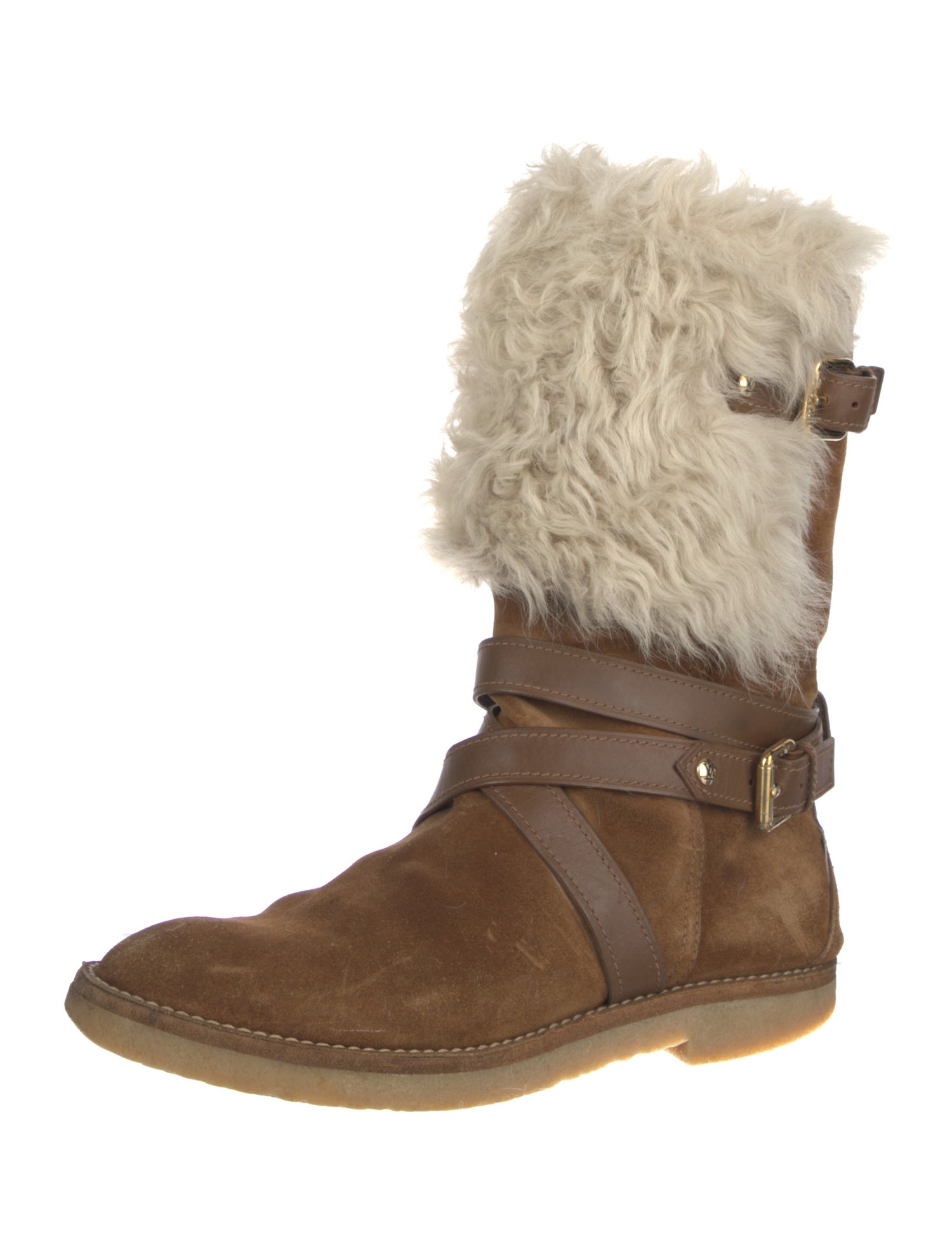 Louis Vuitton Suede Moto Boots