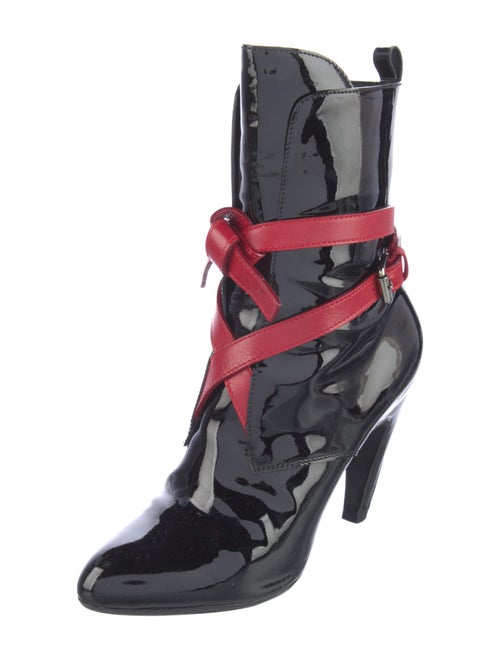 Louis Vuitton Patent Leather Lace-Up Boots