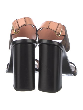 Louis Vuitton Damier Ebene Pattern Slingback Sandals