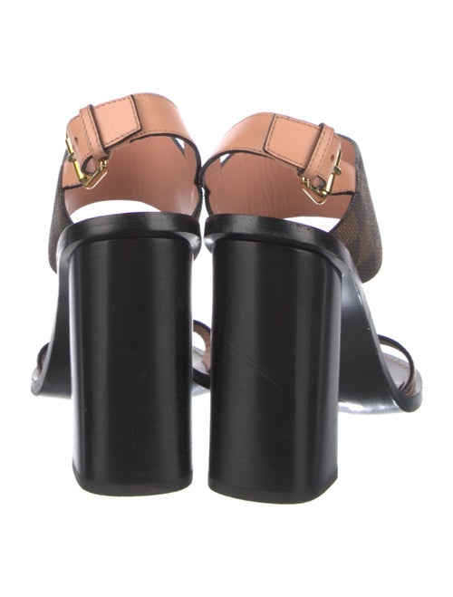 Louis Vuitton Damier Ebene Pattern Slingback Sandals