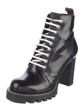 Louis Vuitton LV Monogram Patent Leather Combat Boots