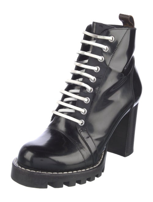 Louis Vuitton LV Monogram Patent Leather Combat Boots