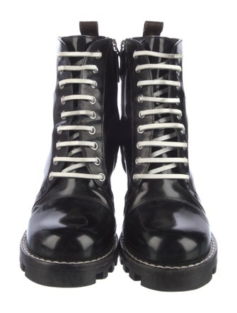 Louis Vuitton LV Monogram Patent Leather Combat Boots