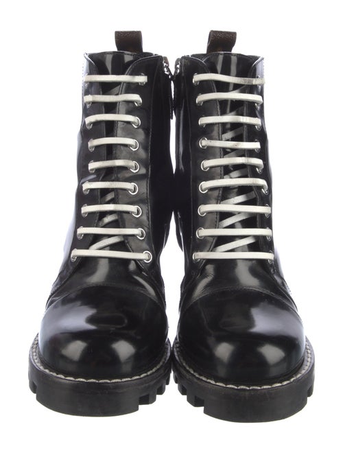 Louis Vuitton LV Monogram Patent Leather Combat Boots